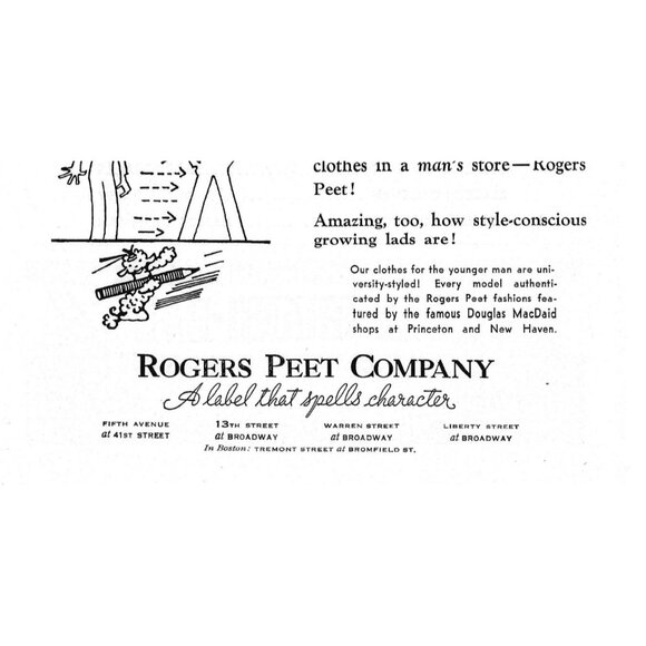 Rogers Peet Company Mens Fashion Clothing New York City 1940s Vintage Print Ad - Picture 3 of 4